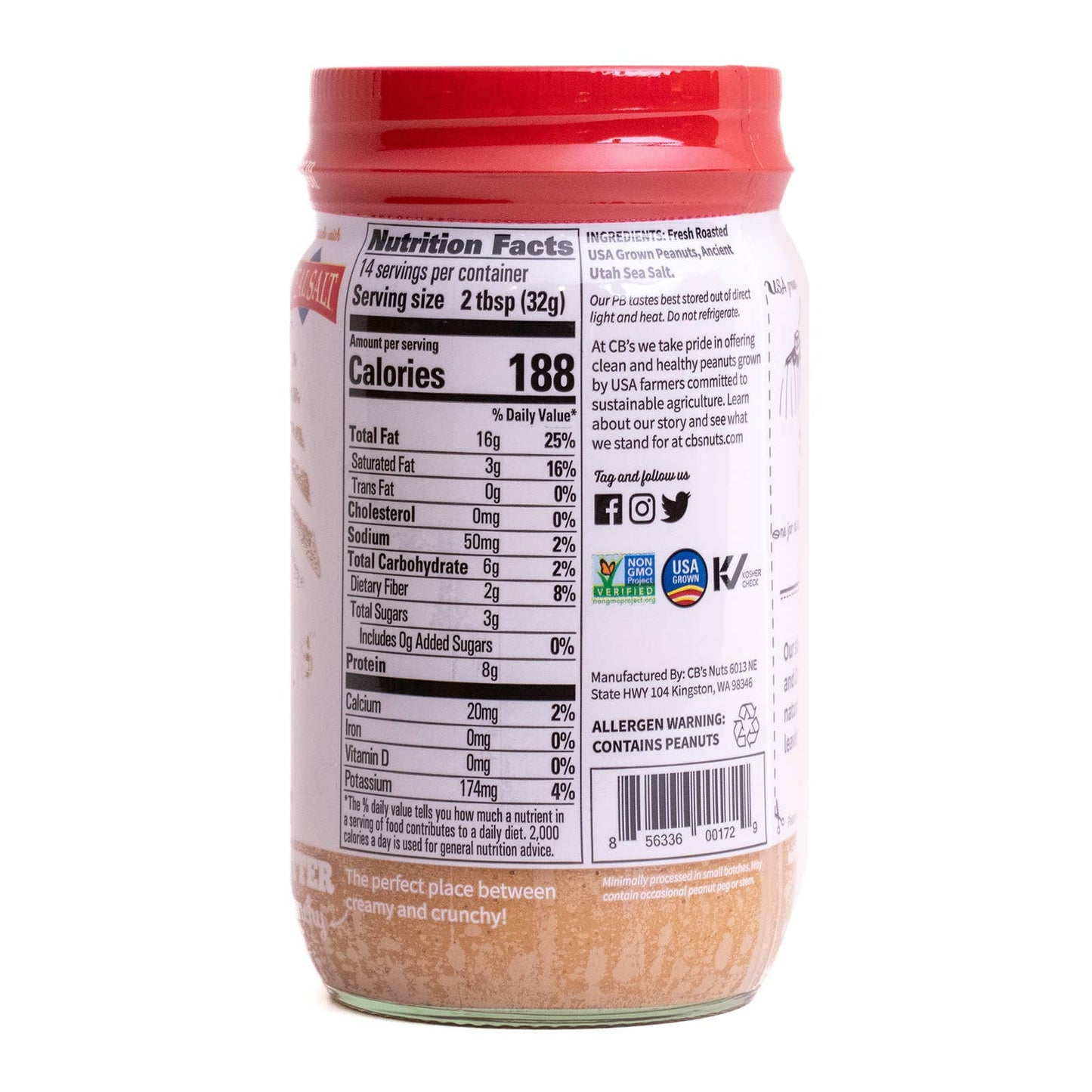 16oz Natural Creamunchy Peanut Butter with Sea Salt - 12